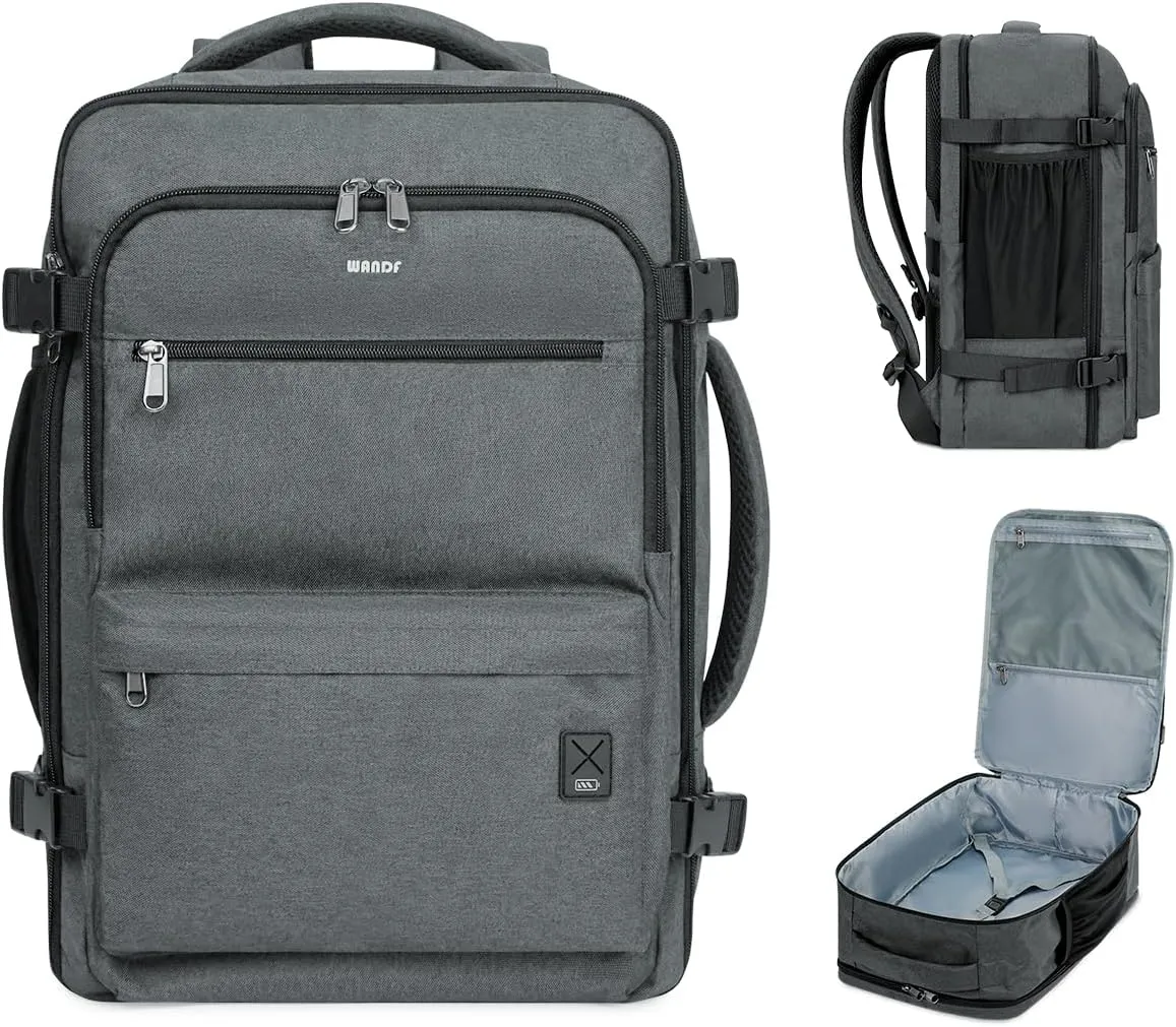 WANDF Travel Backpack For Spirit Airlines Personal Item Bag 18x14x8 with Wet Pocket, 17 Inch Laptop Backpack for Men WomenGrey
