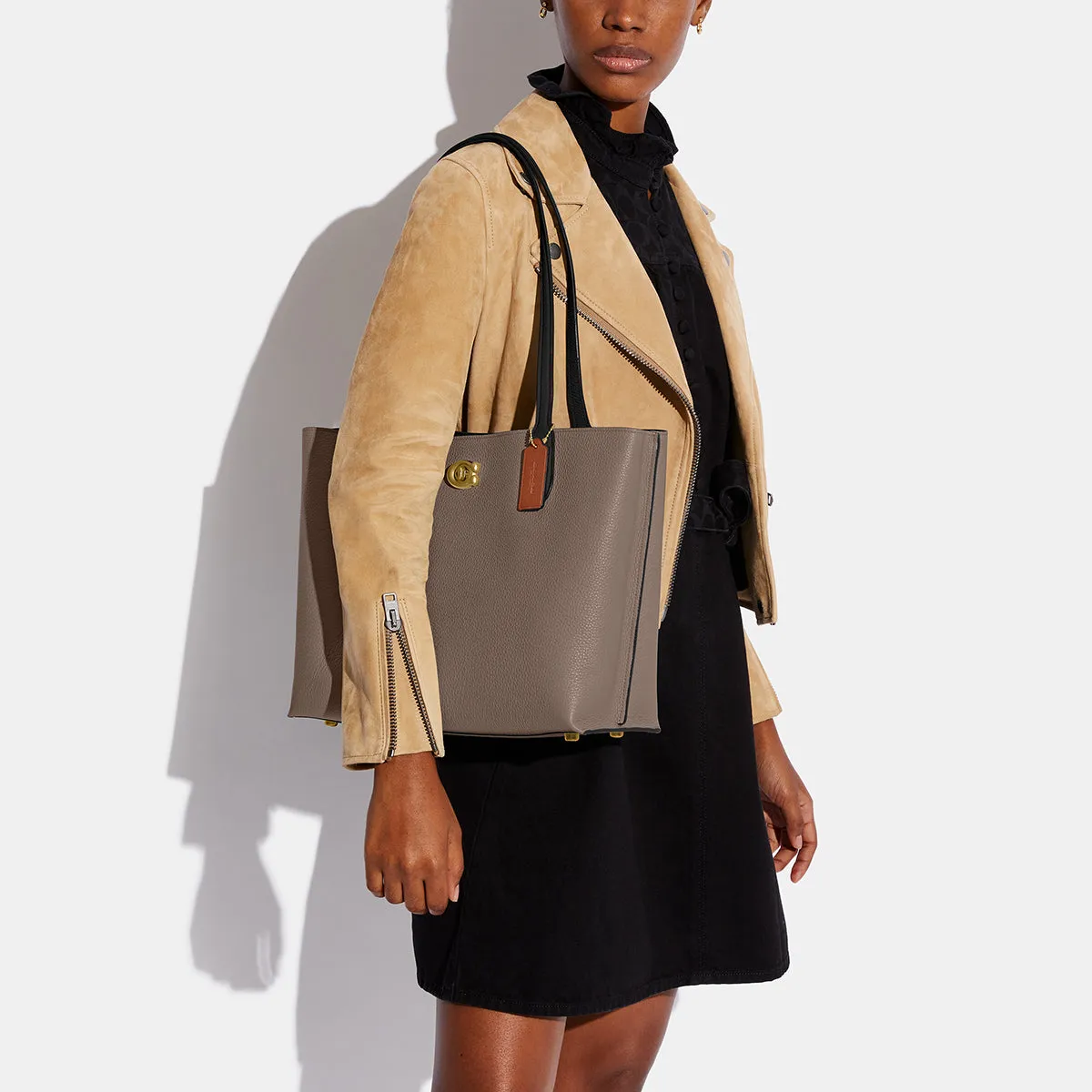 Willow Tote In Colorblock With Signature Canvas Interior