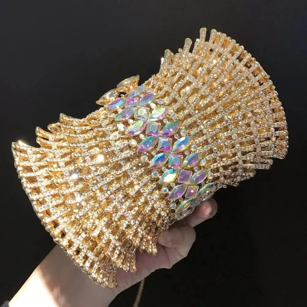 Women's Diamond Clutches: Rhinestone Bag, Flower Crystal Clutch, Party Evening Small Purse Handbags, Wedding Clutch Bag, Female Wallet.