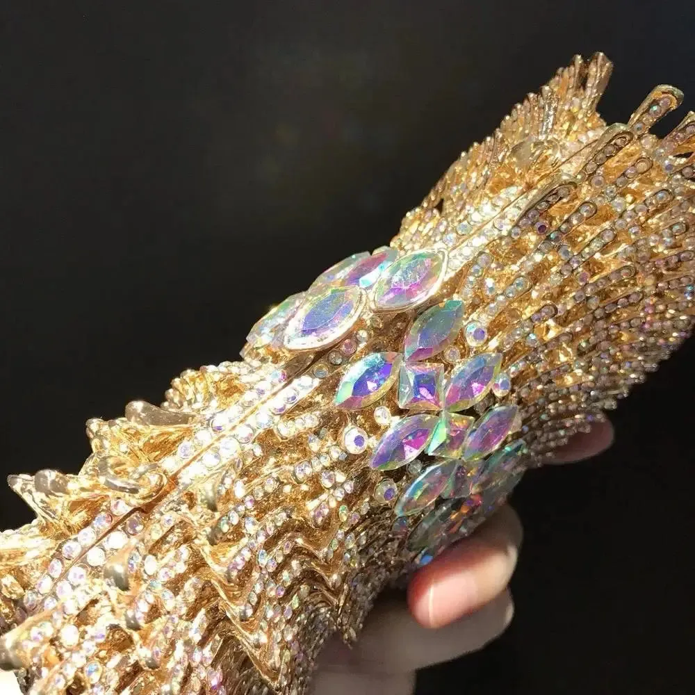 Women's Diamond Clutches: Rhinestone Bag, Flower Crystal Clutch, Party Evening Small Purse Handbags, Wedding Clutch Bag, Female Wallet.