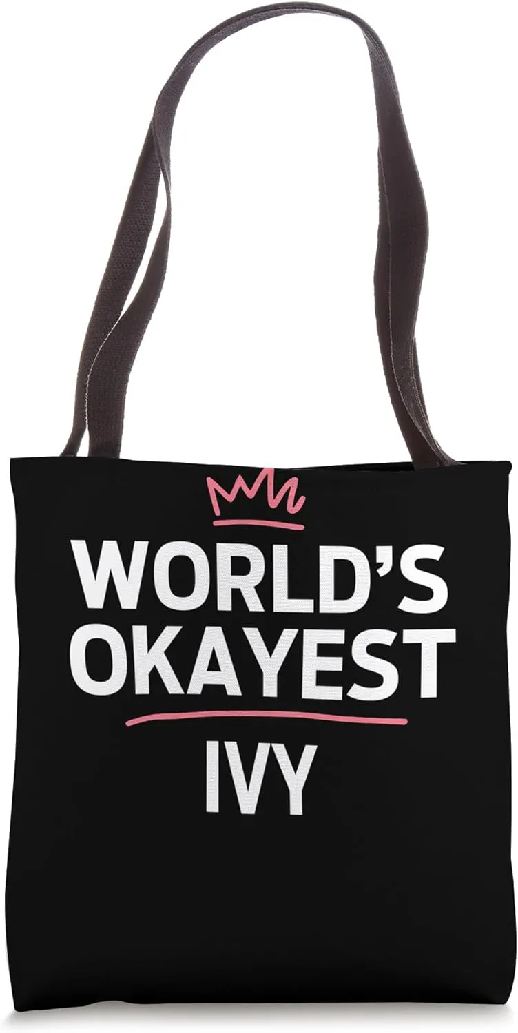 World's Okayest IVY Funny Personalized Custom IVY Tote Bag